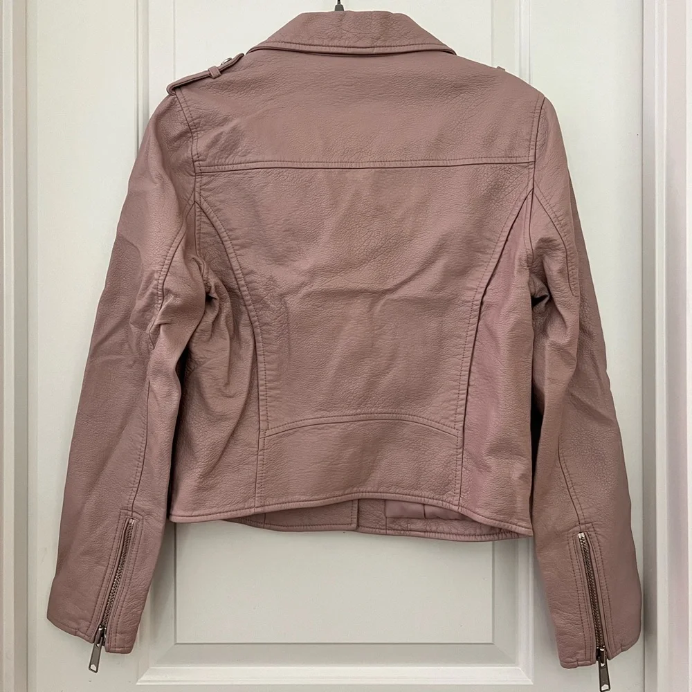 Pistola, Dusty pink moto leather jacket, Size medium - Picture 3 of 6